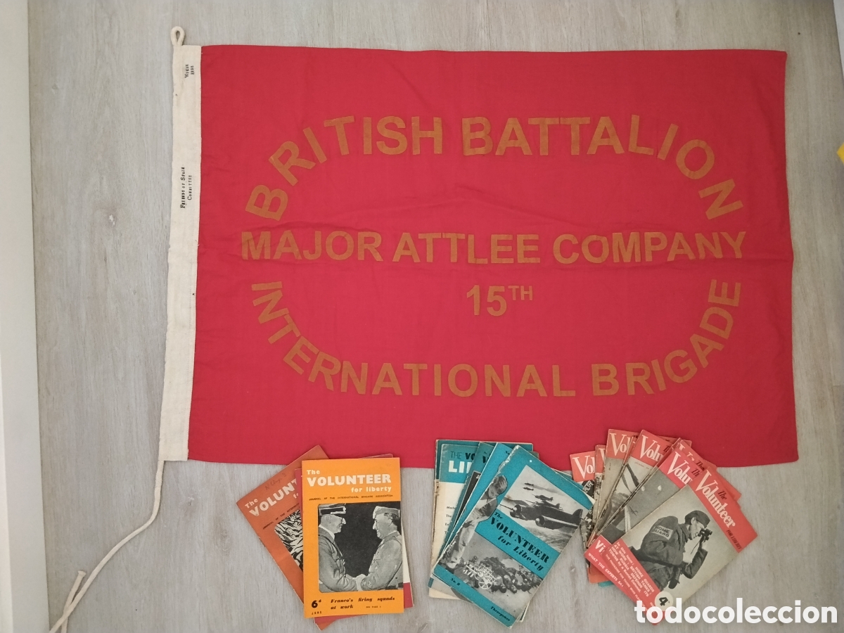 Militaria: Bandera guerra civil brigadas internacionales.15 brigada internacional.ejercito popular.miliciano.pc