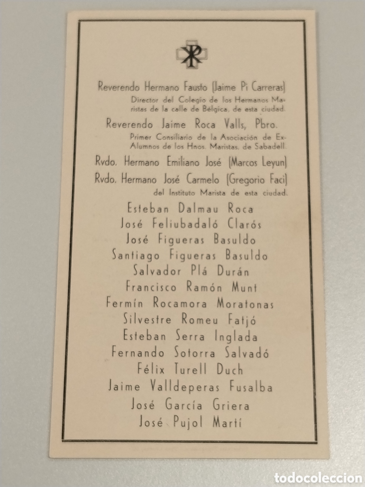 Militaria: Esquela guerra civil sacerdotes asesinados en Sabadell.bando nacional.falange.catalunya.requete.para