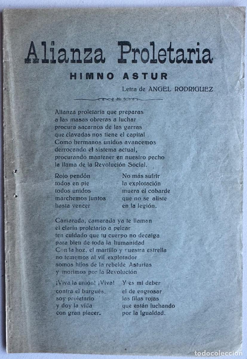 Military Antiques: GUERRA CIVIL - CANCIONERO DE TRINCHERA PROPAGANDA REPUBLICANA - HIMNO COMUNISTA ASTURIAS - FAI - CNT
