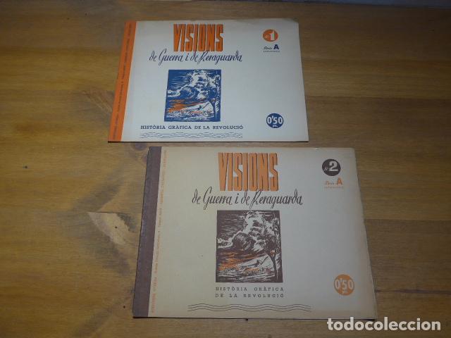 Militaria: Antigua 2 revista Visions de guerra civil i de reraguarda, 1937, serie A, 1 y 2. Republicanas.