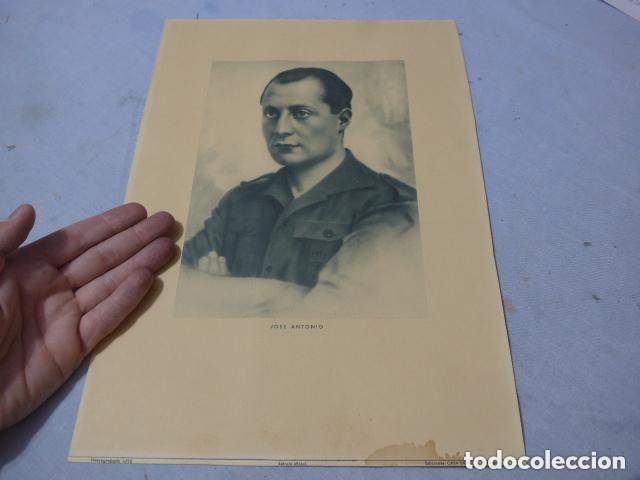 Militaria: Antiguo cartel de Jose Antonio Primo de Rivera, original, de zaragoza. Guerra civil.