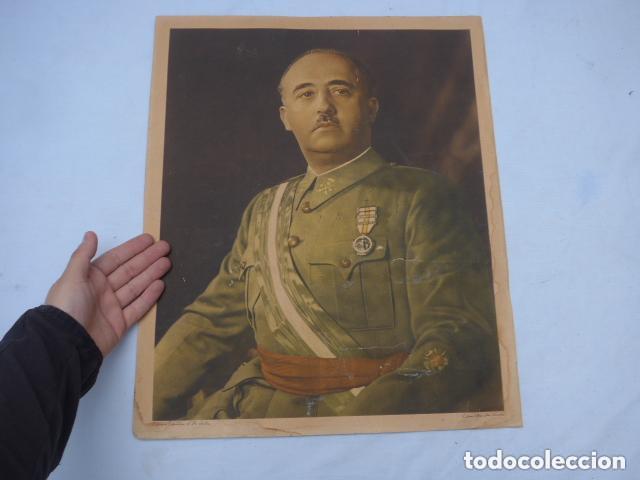 Militaria: Antiguo cartel del Generalisimo Francisco Franco, original de guerra civil y a&ntilde;os 40.