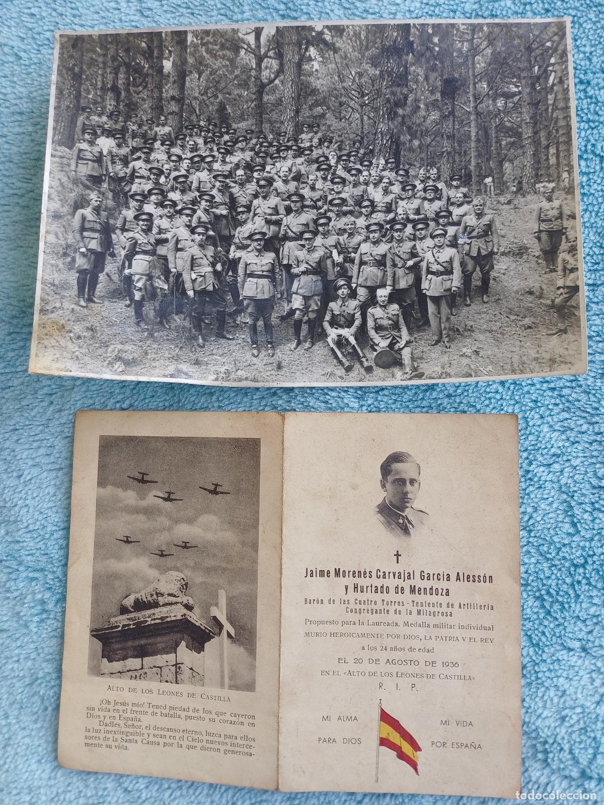 Militaria: Guerra Civil lote de foto y recordatorio.