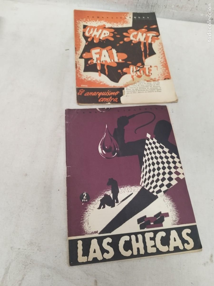 Militaria: Dos antiguas revistas temas espa&ntilde;oles. Las checas, anarquismo. Guerra civil.