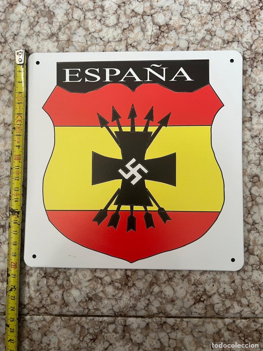 Militaria: Placa conmemorativa de la divisi&oacute;n azul 20x20cm