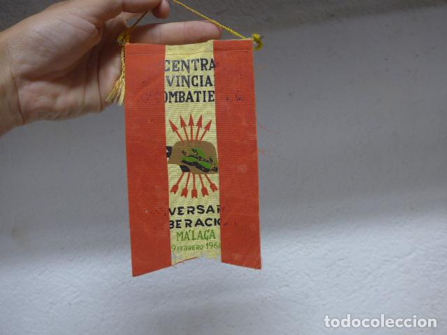 Militaria: Antiguo banderin de excombatientes de malaga de la guerra civil, 1964, aniversario liberacion