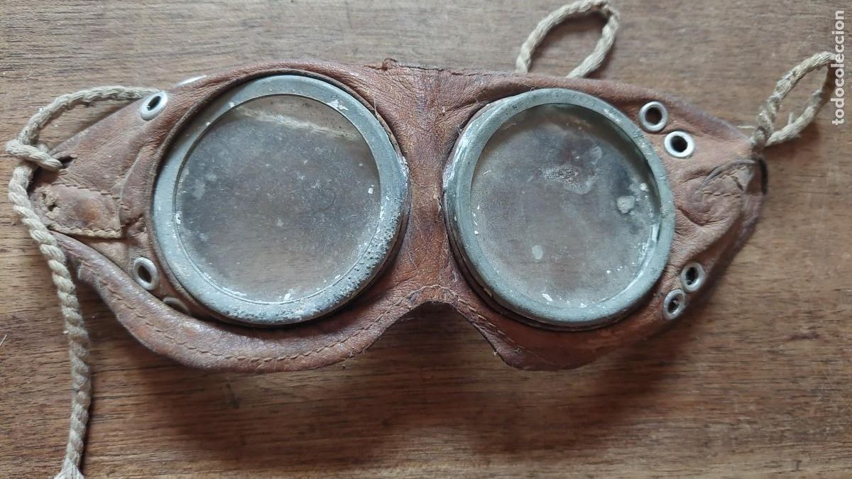 Militaria: Antiguas gafas de motorista guerra civil enlace motorizado