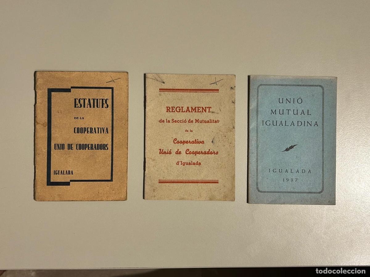 Militaria: Lot reglaments estatuts Igualada &ndash; Guerra Civil &ndash; Cooperativa