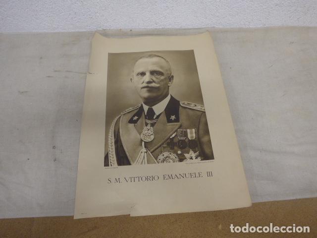 Militaria: Antiguo cartel italiano original de guerra civil de Rey Vittorio Emanuele III de Italia