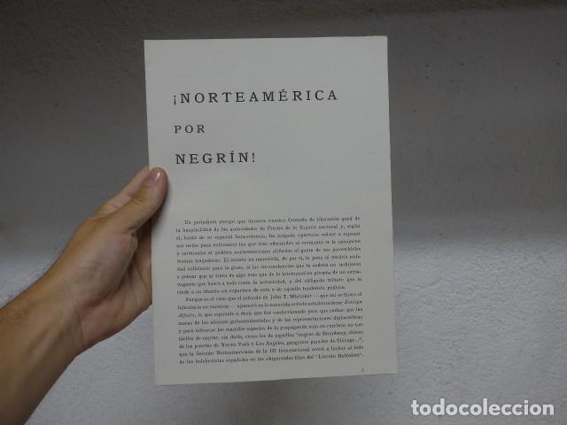 Militaria: Antiguo documento Norteamerica por Negrin, exilio a&ntilde;os 40, original