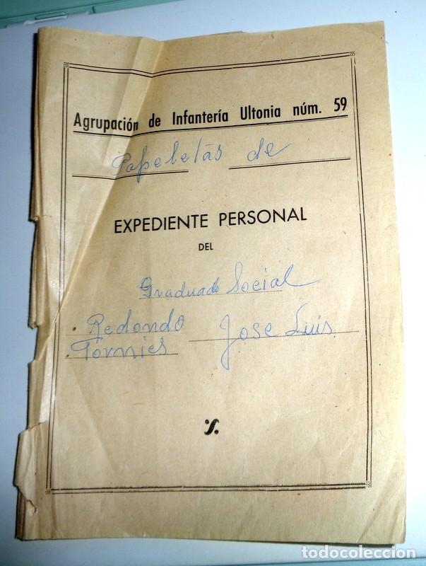 Militaria: HOJA de PORTADA EXPEDIENTE PERSONAL MILITAR. AGRUPACI&Oacute;N INFANTER&Iacute;A ULTONIA 39 GUERRA CIVIL
