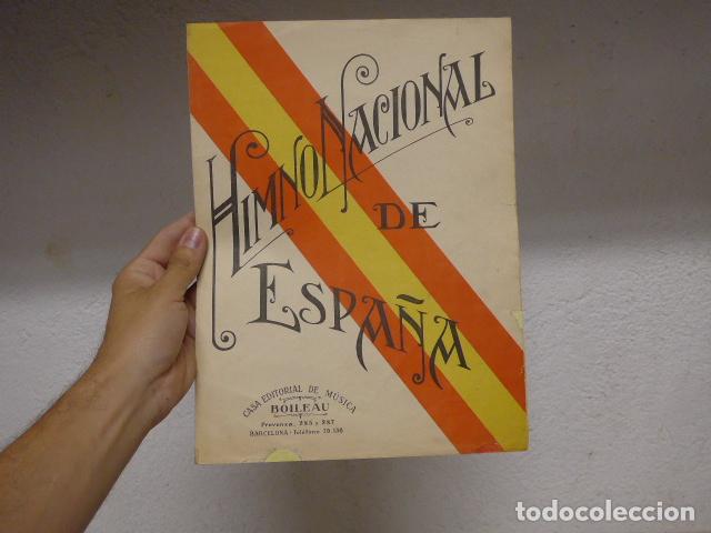 Militaria: Antigua partitura himno nacional de Espa&ntilde;a, guerra civil