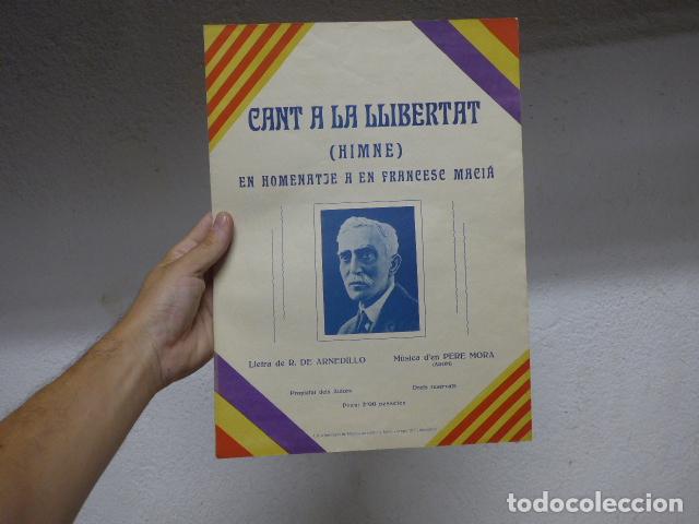 Militaria: Antigua partitura republicana catalana Cant a la Llibertat, himne a Francesc Macia