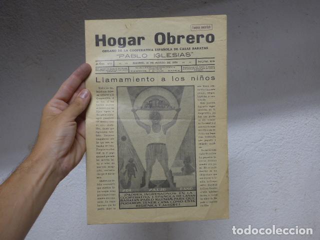 Militaria: Antigua revista Hogar obrero, cooperativa casas baratas de Pablo Iglesias, 1936