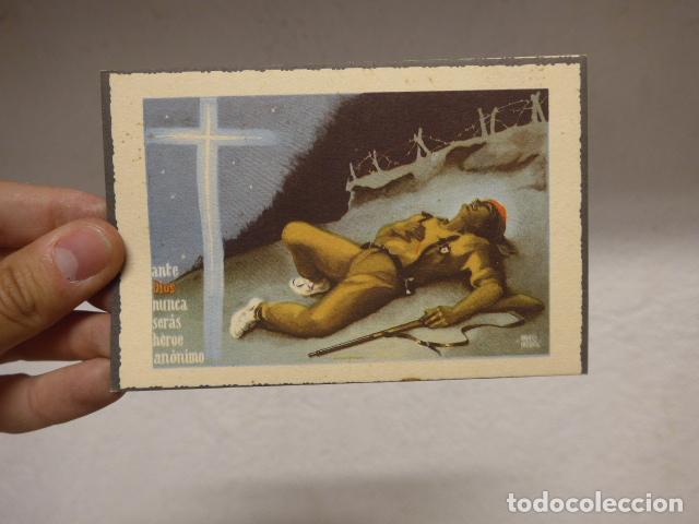 Militaria: Antigua tarjeta postal original de guerra civil, requete heroe anonimo, carlista