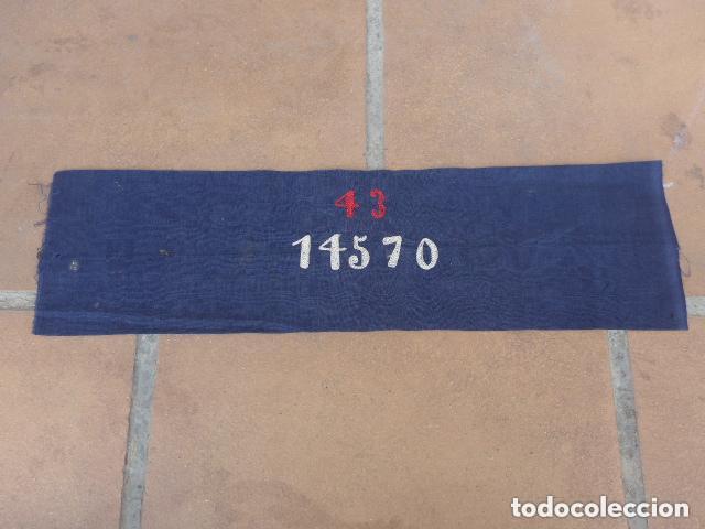Militaria: Antiguo brazalete bordado de preso republicano, guerra civil.