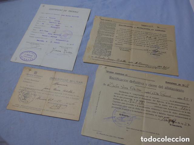 Militaria: Antiguo carnet y documentos de republicano catalan de Manresa. Inscripcion militar, guerra civil.