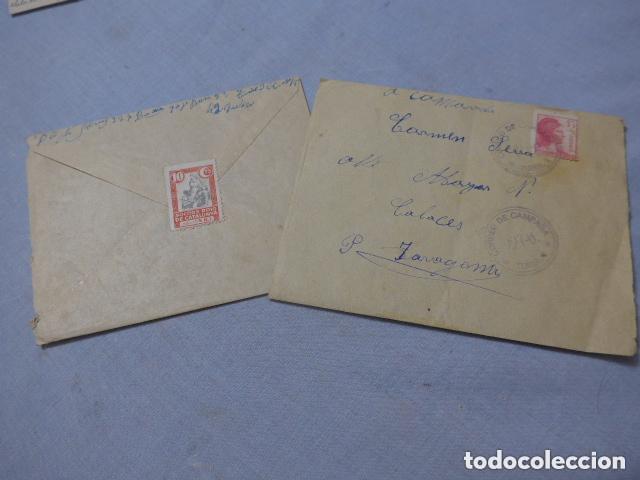 Militaria: Lote 2 antiguo sobre con vi&ntilde;eta SRI de combatiente republicano 42 div 227B, guerra civil.
