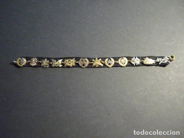 Militaria: GUERRA CIVIL PULSERA EN TELA Y PLATA FALANGE Y UNIDADES MILITARES 18,5 CM