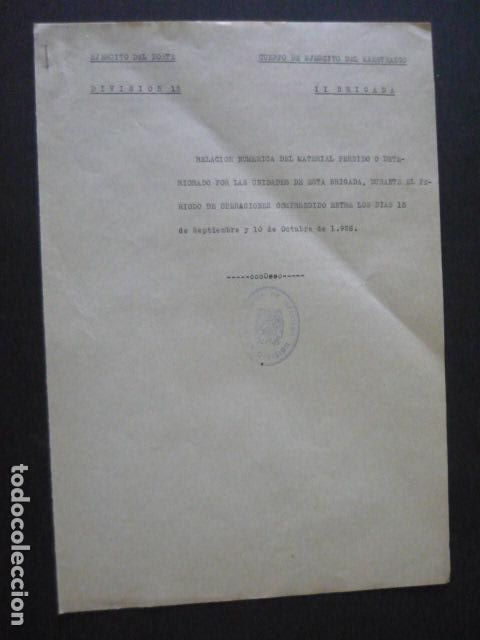 Militaria: GUERRA CIVIL 1938 MAESTRAZGO CASTELLON CUERPO EJERCITO MARROQUI RELACION MATERIAL PERDIDO DETERIORO