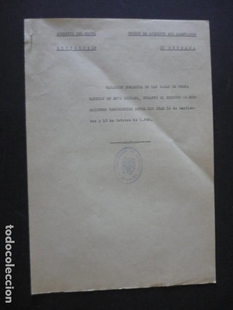 Militaria: GUERRA CIVIL 1938 MAESTRAZGO CASTELLON CUERPO EJERCITO MARROQUI RELACION BAJAS DE TROPA