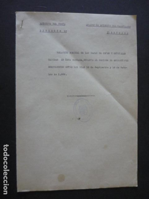 Militaria: GUERRA CIVIL 1938 MAESTRAZGO CASTELLON CUERPO EJERCITO MARROQUI RELACION BAJAS JEFES Y OFICIALES