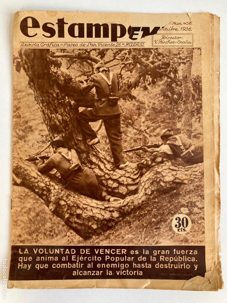 Militaria: Revista Estampa. A&ntilde;o IX, n&ordm; 456. Octubre de 1936. Madrid. Guerra Civil.