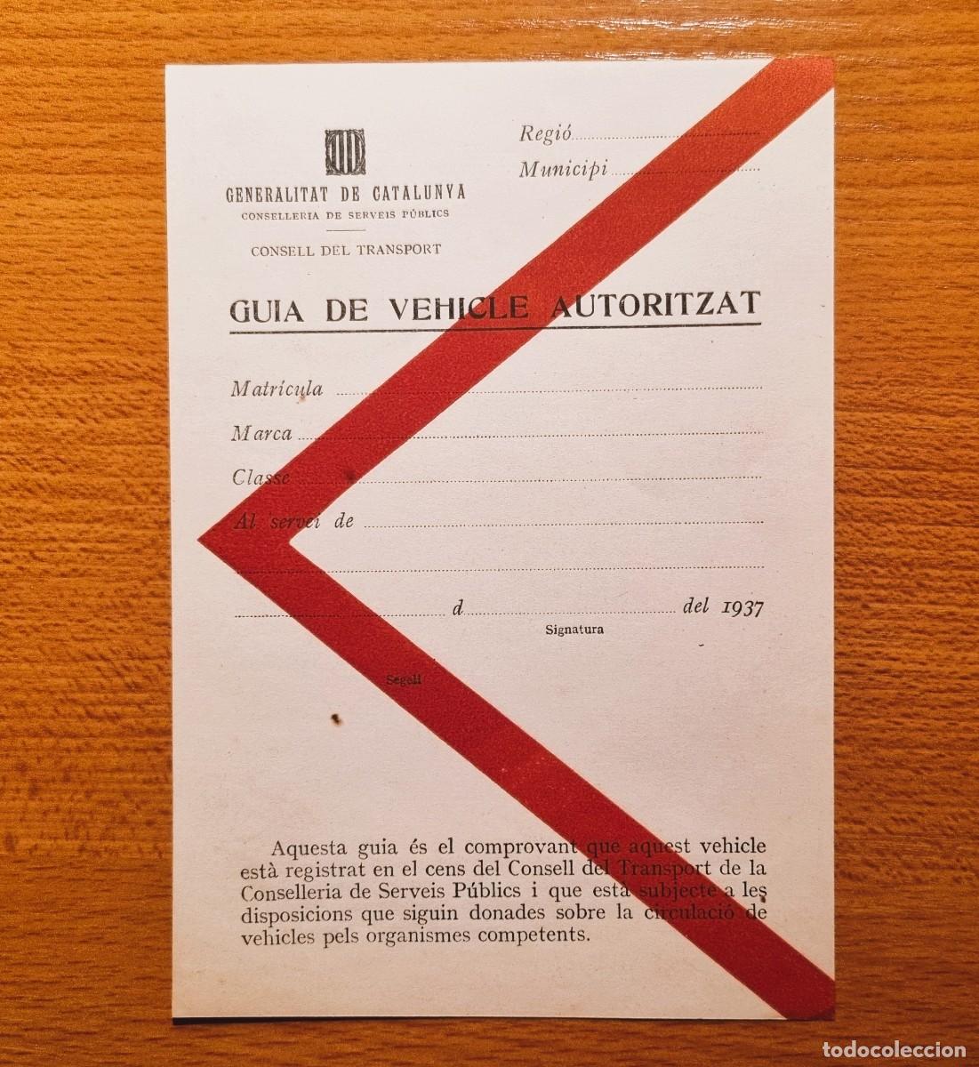 Militaria: DOCUMENTO DE LA GENERALITAT DE CATALUNYA GUERRA CIVIL