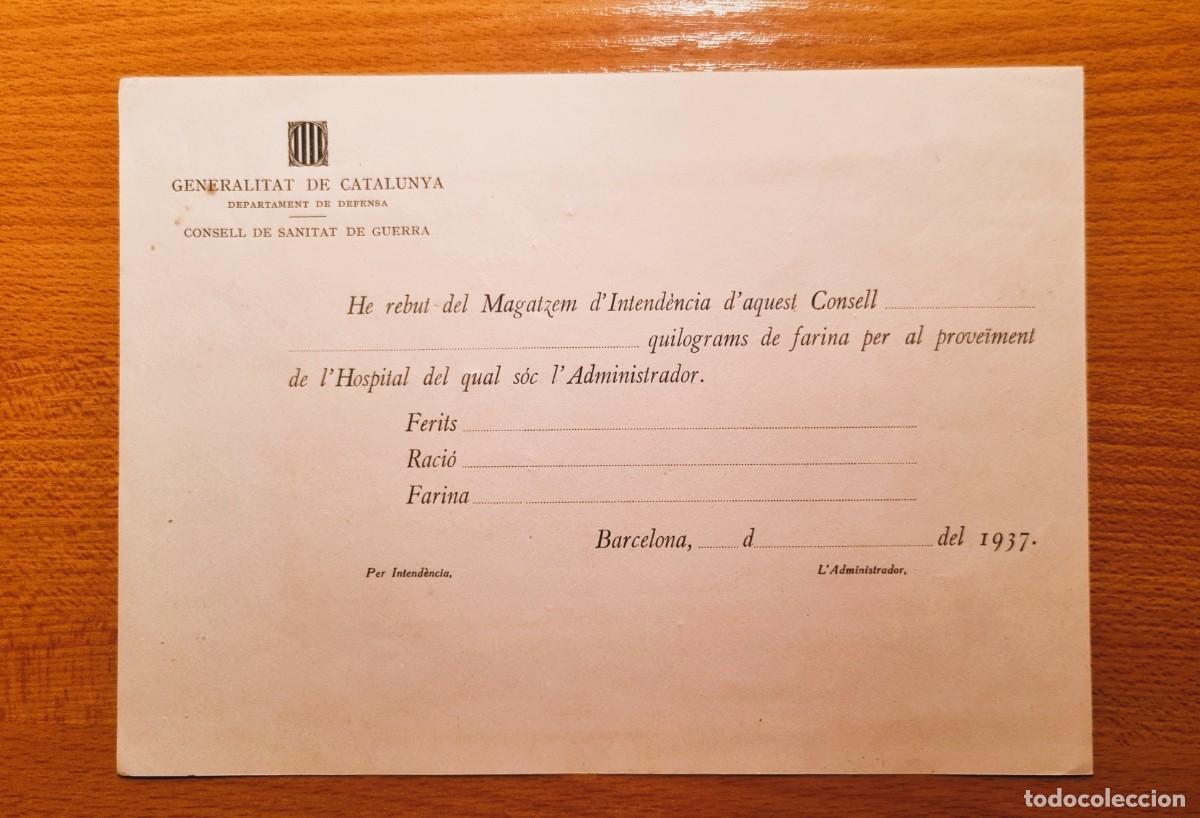 Militaria: DOCUMENTO DE LA GENERALITAT DE CATALUNYA GUERRA CIVIL