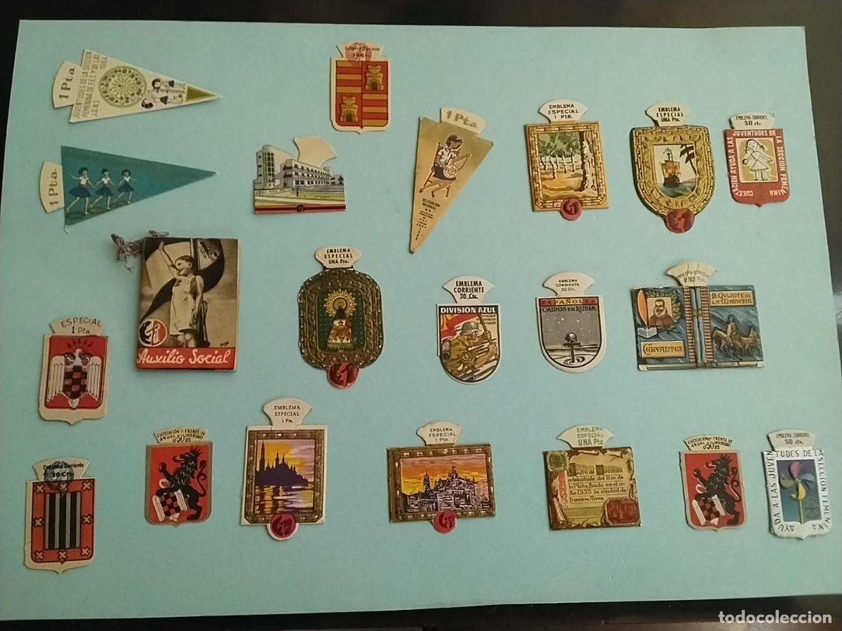 Militaria: Lote Emblemas Auxilio Social