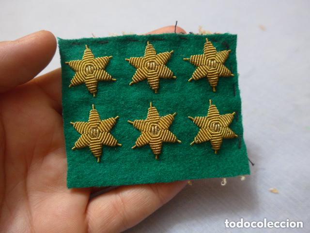 Militaria: Antiguo lote de 6 estrellas de 6 puntas bordadas de cazadores de monta&ntilde;a, guerra civil.