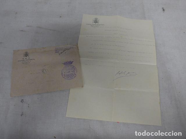 Militaria: Antigua carta y sobre de 1939 para hacerse cargo de la delegacion del SEU de Valencia, guerra civil