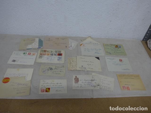 Militaria: Antiguo lote de guerra civil de cartas y sobres con sellos, tampones y vil&ntilde;etas raras, variedad.