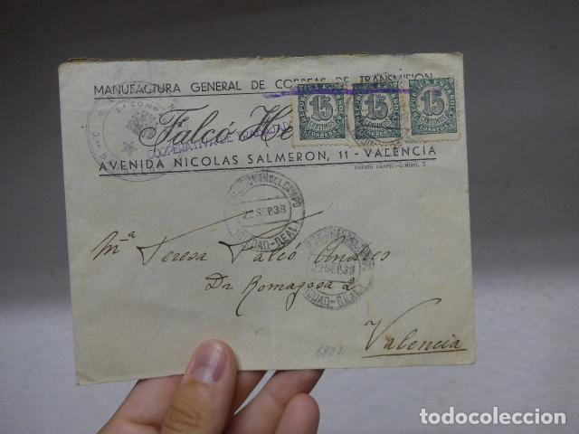 Militaria: Antiguo sobre republicano de guerra civil, tampon de la Brigada 49, 2 cia, 3 batallon.