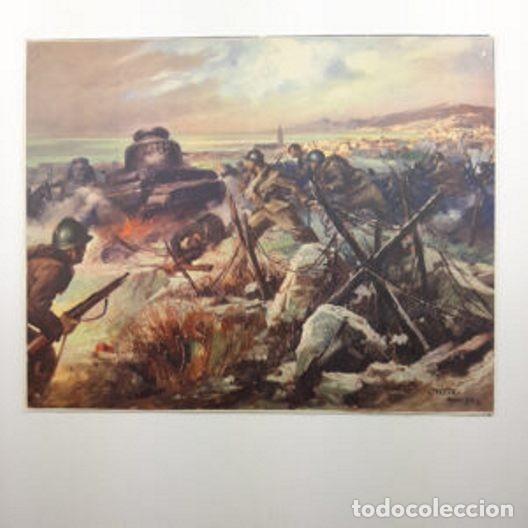 Militaria: L&aacute;mina impresa en color - Tavola a colori MILIZIA GUERRA di SPAGNA 1938 di CLEMENTE TAFURI vintage
