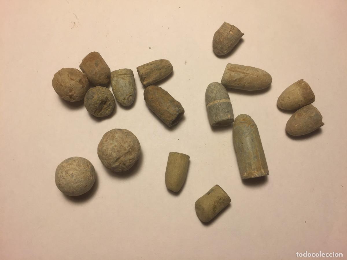Militaria: LOTE DE BALAS DE PLOMO INERTES DIFERENTES EPOCAS