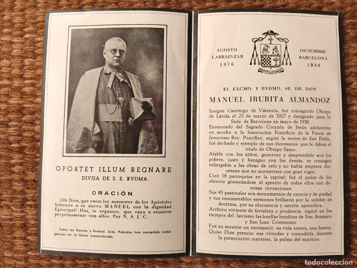 Militaria: Manuel Irurita Alm&aacute;ndoz OBISPO DE BARCELONA FUSILADO POR MILICIAS ANARQUISTAS EN BARCELONA 1936 - ES