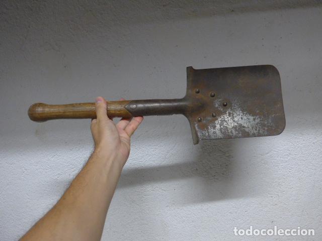 Militaria: Antigua pala de trinchera original de Guerra civil a identificar