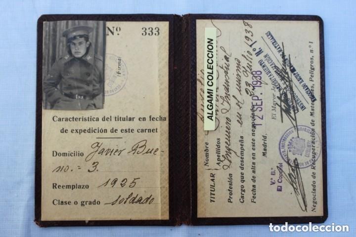 Militaria: ANTIGUO CARNET RECUPERACION DE MATERIALES REPUBLICA 1938 GUERRA CIVIL