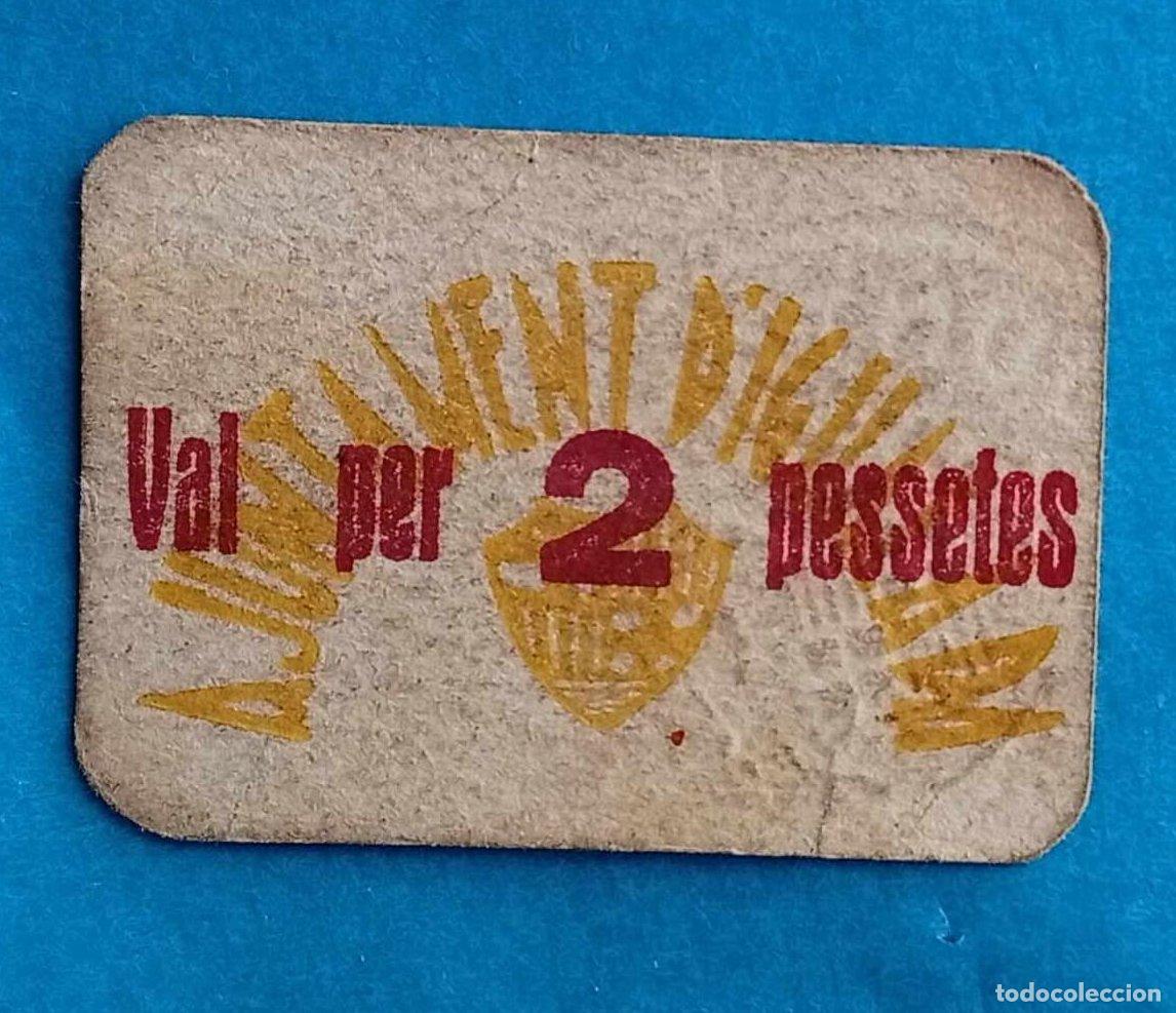 Militaria: VAL PER 2 PESSETES. AJUNTAMENT D'IGUALADA. GUERRA CIVIL, 1937.