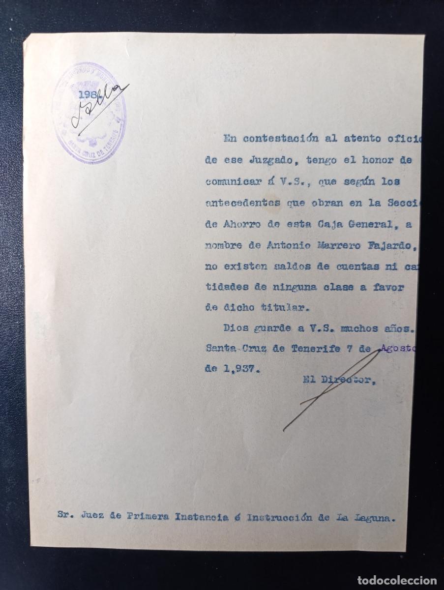 Militaria: GUERRA CIVIL A&Ntilde;O 1937. JUEZ PRIMERA INSTANCIA-SOLICITUD INFORMACION BIENES DE REPRESALIADO POLITIC