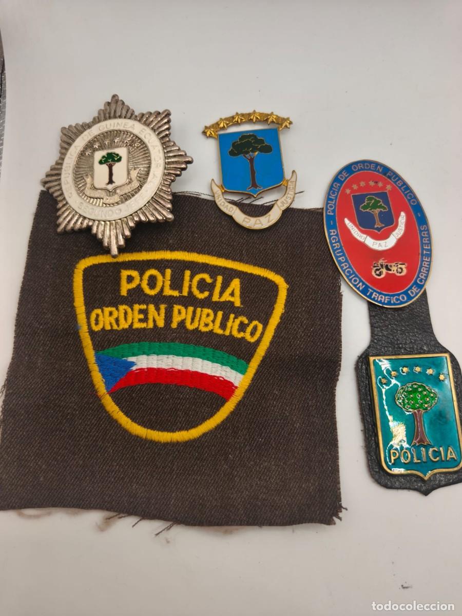 Militaria: placa de polic&iacute;a de Guinea Ecuatorial etc