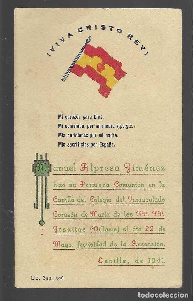 Militaria: SEVILLA,- ESTAMPA PRIMERA COMUNION.- &iexcl;VIVA CRISTO REY!- VER FOTOS