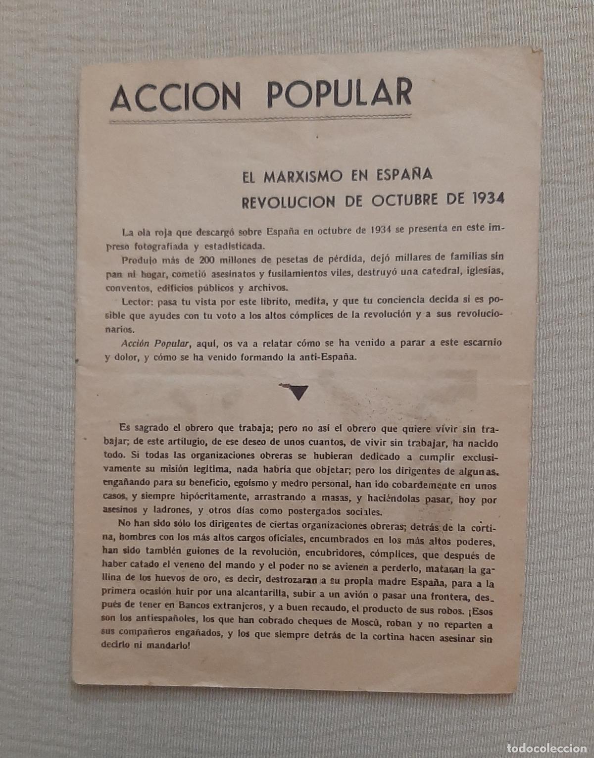 Militaria: TERROR ACCION POPULAR EL MARXISMO EN ESPA&Ntilde;A REVOLUCION DE OCTUBRE DE 1934 - REVOLUCION DE ASTURIAS