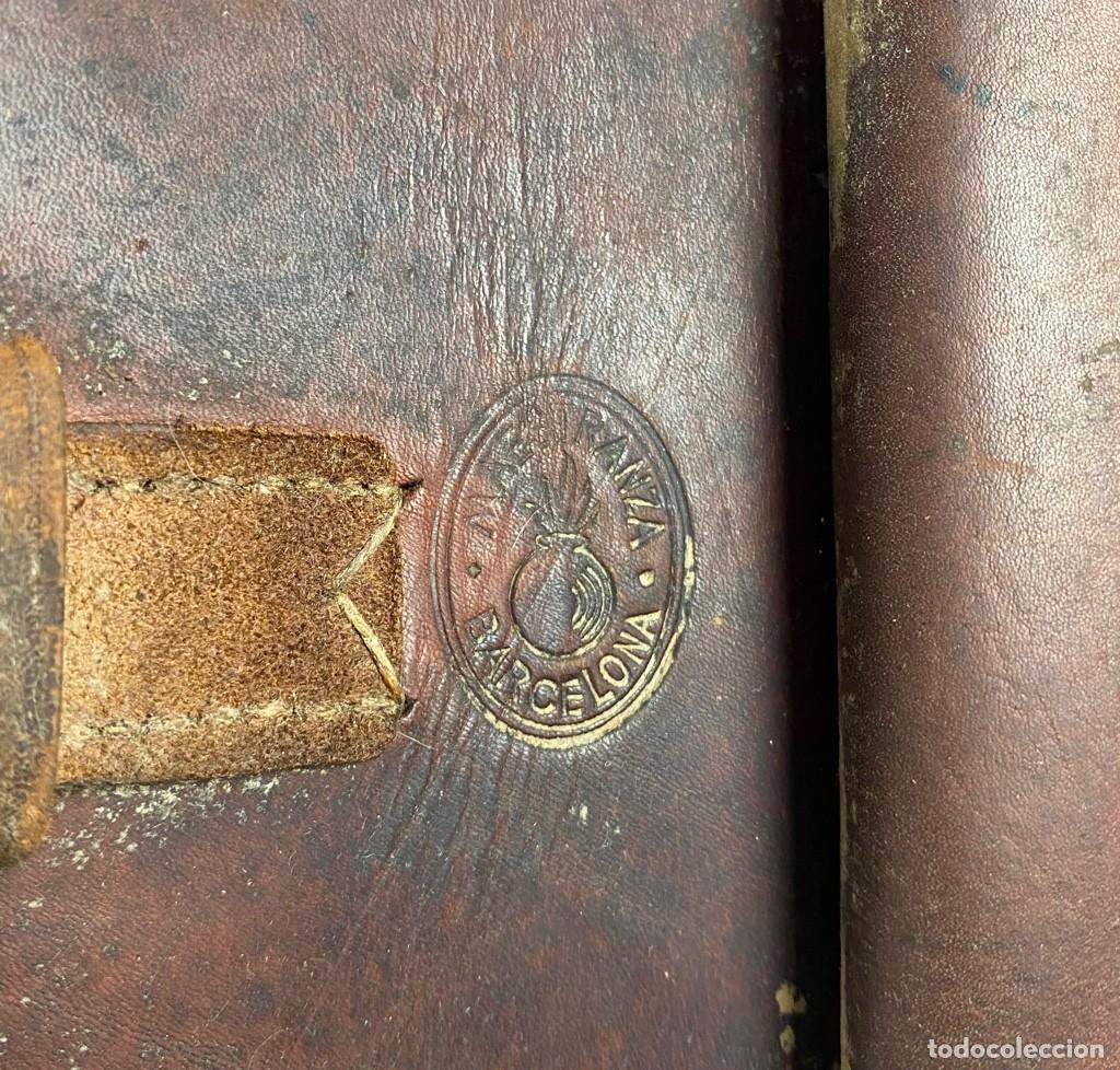 Militaria: Bolsa Militar para Herraduras en cuero MAESTRANZA DE ARTILLER&Iacute;A BARCELONA 1