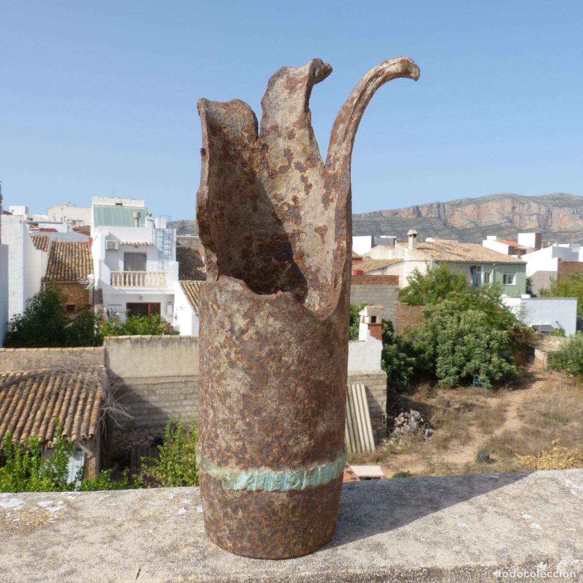 Militaria: Curiosa pieza de artilleria de la guerra civil espa&ntilde;ola. totalmente inerte. 6490gr. Aprox, 34,5cm.