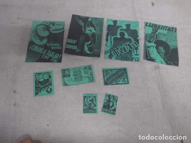 Militaria: Guerra civil: coleccion de 4 postales y billetes republicanos, a&ntilde;os 80, Ateneu enciclopedic popular