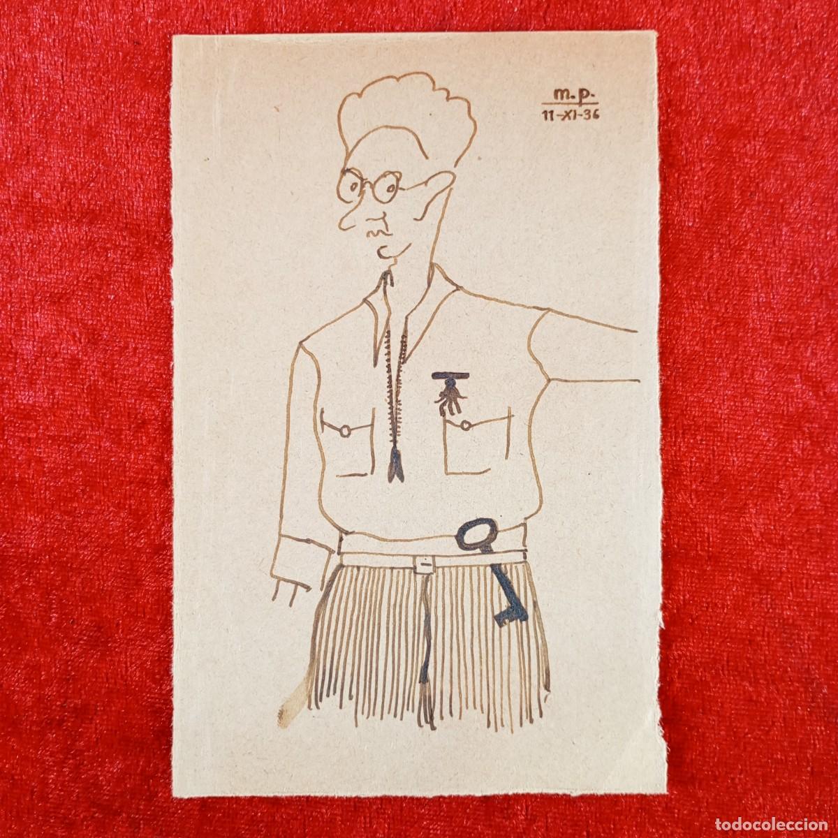 Militaria: DIBUJO DE PRESO EN UN CAMPO DE INTERNADO GUERRA CIVIL ESPA&Ntilde;OLA - MILITAR DE LAS LLAVES / 808