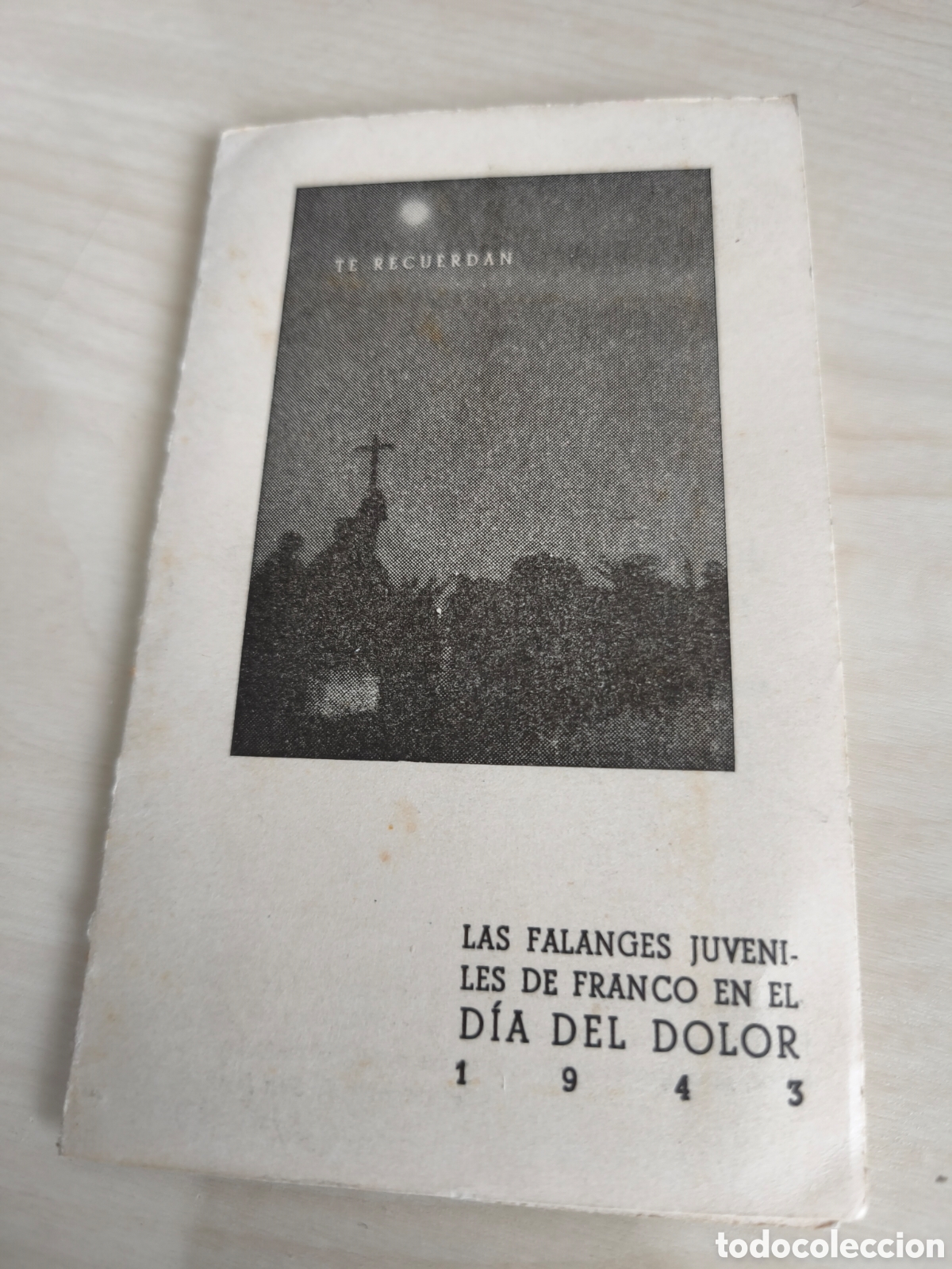 Militaria: Recordatorio de las falanges juveniles de Franco. 1943