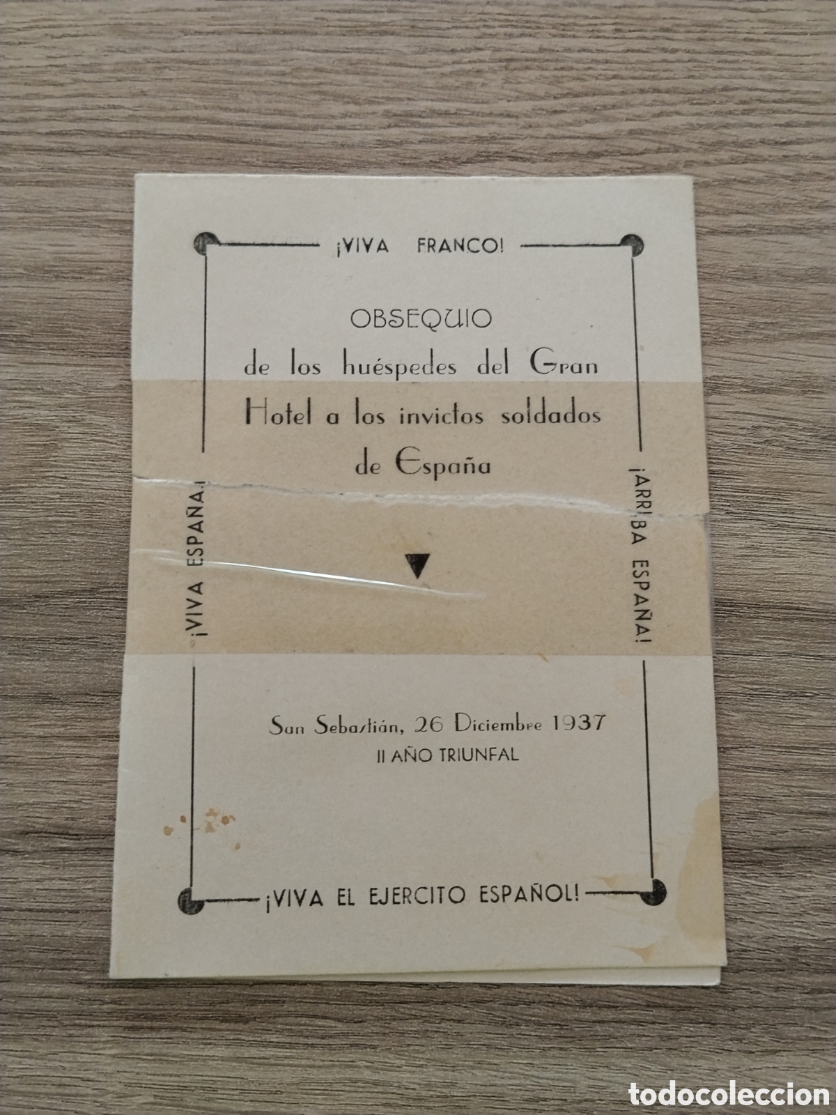 Militaria: Documento guerra civil 1937 san Sebasti&aacute;n.euskadi.heridos de guerra.falange.requete.hospital militar